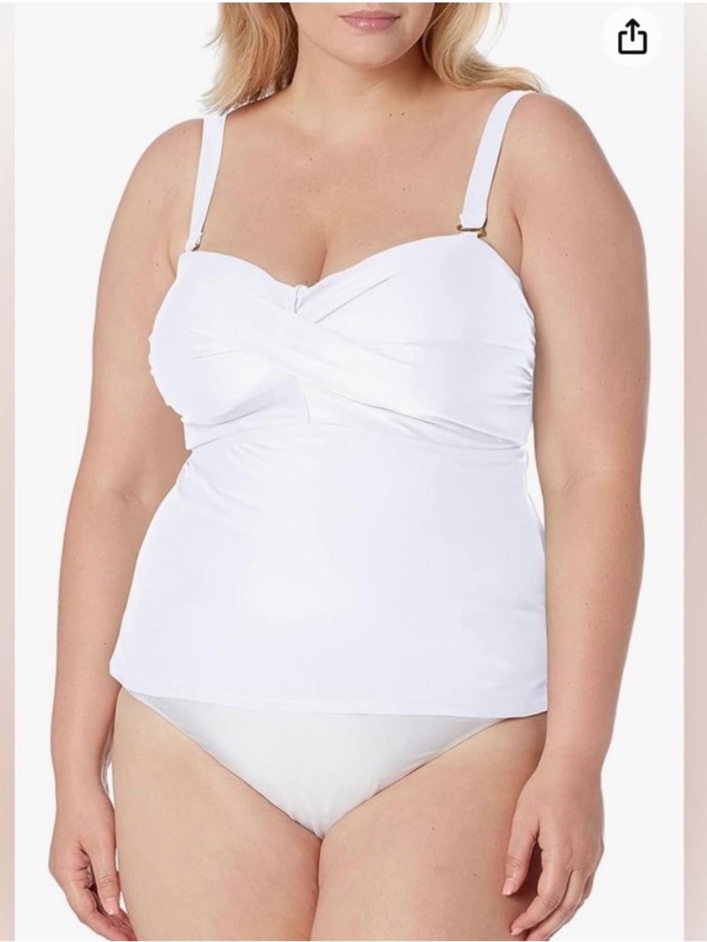 Catalina Swimwear Tankini Top White Size 1X